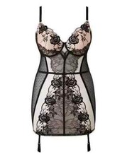 ann summers Orielle  Black & Nude Cami  Suspender Cami Small 8 10 D E Cup