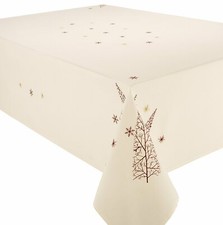 FIR TREE CREAM TABLECLOTH