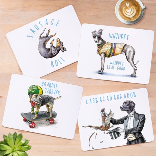 Set cork placemats dog - set, of