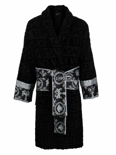Versace baroque bathrobe black - versace,