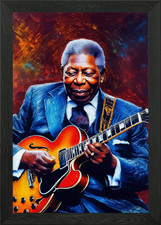 BB King Guitar Painting Framed