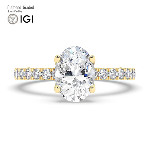 Oval diamond engagement ring - oval,
