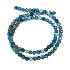 Apatite Gemstone Round Beads - Natural Polised Blue Crystals - 4mm - 1 Strand