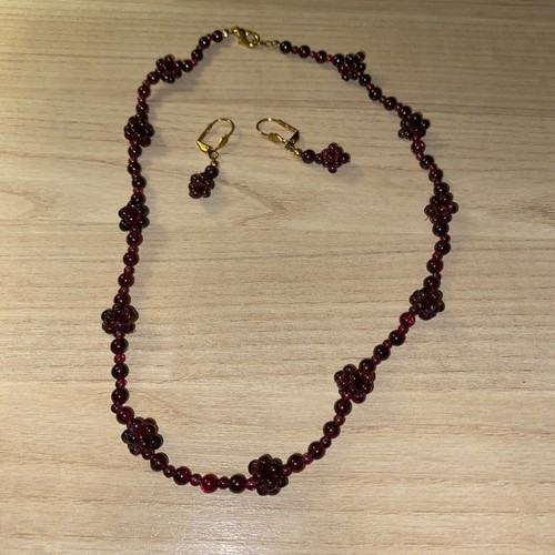 Vintage garnet necklace - garnet, necklace-