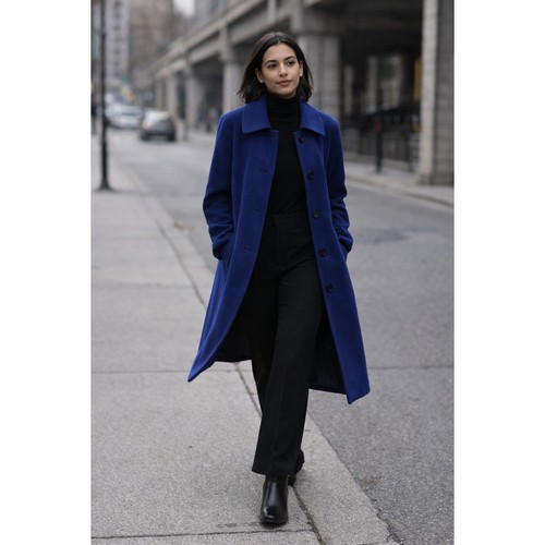 Vintage wool coat cobalt blue - vintage,