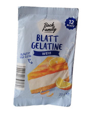 Back Family Leaf Gelatine ~ 12 Gelatin Sheets ~ quick Set ~ like Dr.Oetker ~ New