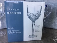 Marquis By Waterford”Brookside” Set Of 4 Wine Glasses New In Box**
