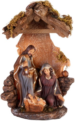 Nativity crib scene - crib, figures