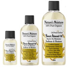 New Sweet Almond Oil Organic Cold Pressed Ideal for Massage Skin & Haircare DIY 