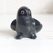 Boma Soapstone Carved Owl Figurine Canada Small H 7cm Black Bird Ornament