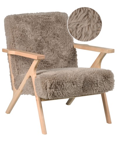 Armchair kisa faux fur taupe - armchair,