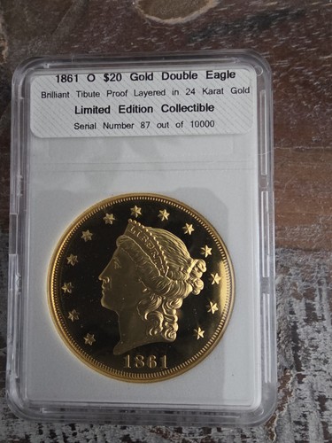 1861 gold double eagle - $20,