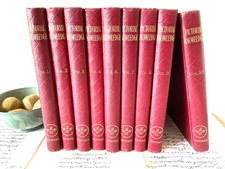 NEWNES' PICTORIAL KNOWLEDGE Vol 1-4 & 6-10 VINTAGE ENCYCLOPEDIAS Red Book Stack