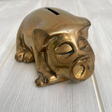 Vintage Solid Brass Happy