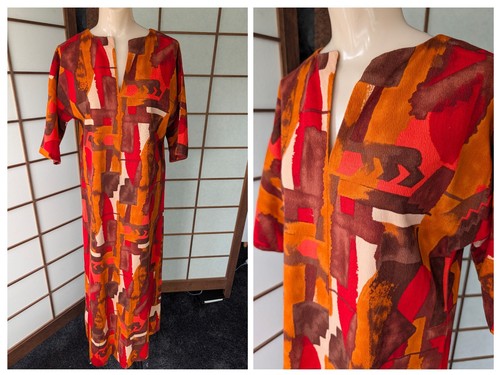 Vtg 70s bark cloth - 70s,