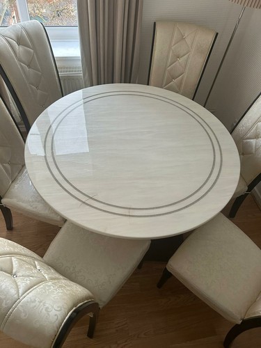 Marble chair dinning table - 6,