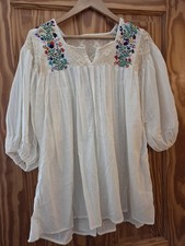 Boho Mexican Embroidered Gauze