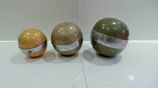 3  DECORATIVE BALLS WITH METAL STRIP