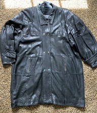 Jane Norris Vintage Mad Max Style Studded Black Leather Coat / Jacket Size M