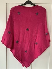 Brand New C.Valentyne Pink Ladies Star Pattern Poncho ???