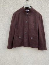 M Co CHOCOLATE BROWN LINEN SAFARI JACKET COAT TOP 16 Petite