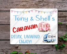 Personalised Caravan Sign Gift Relax Unwind Enjoy Nice Fun Cute Outdoor Present