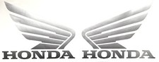 Pair of Honda Motorcycle Fuel Tank Wings Vinyl Decals Stickers 115mm x 92mm