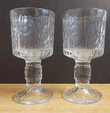 Pair of Vintage RAVENHEAD Siesta Glasses Ice Bark Pattern 1970s Retro