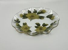 Pilkington Glass Floral Plate Vintage Retro Round with Yellow Flowers Vgc