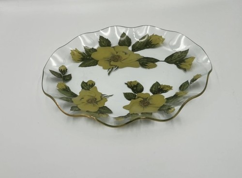 Pilkington glass floral plate - pilkington,
