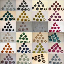 PLUSH VELVET COVERED UPHOLSTERY FURNISHING BUTTONS  in 26 COLOURS - Size: 25mm