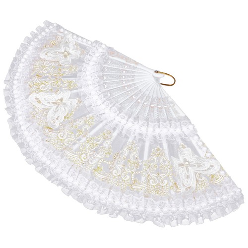 Lace hand fan foldable bridal - hand,