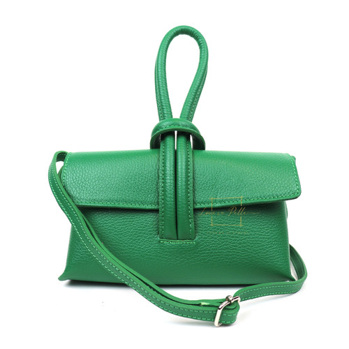 Italian leather handbag with - leather,