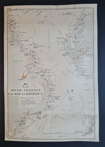 Antique 1912 nautical map - ,