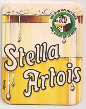 Stella Artois - vintage beer mat "Year of the beer 1986" V1 from Belgium