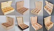 Wooden Tea Storage Box Many Variants Organiser Container Caddy Chest