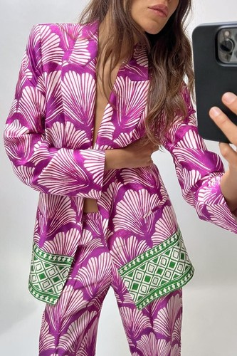 Zara print silky lined - print, jacket