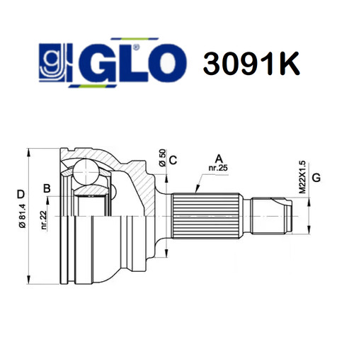 Joint semiaxis wheel side - joint,