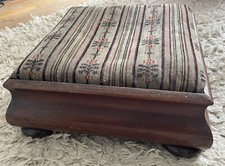 Late Georgian Early Victorian 19th Century Antique Rectangle Foot Stool Bun Feet