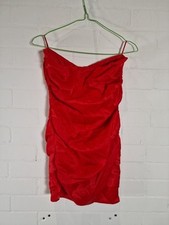 Zara Satin Effect  Red Ruched