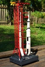 Handmade Tin Saturn V Rocket &