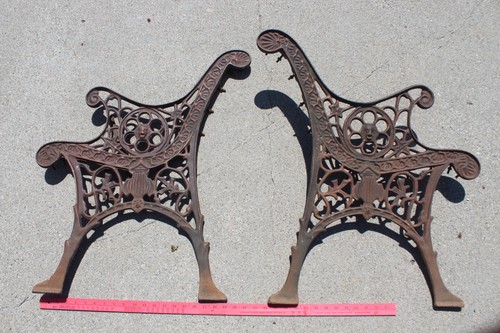 Cast iron garden bench - bench, ends