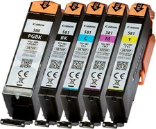 Genuine Canon PGI-580BK & CLI-581 BCMY Setup Ink Cartridges *SELECT YOUR MOD