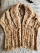 Caramel Vintage Genuine Mink Stole, bolero, cape 1960s 1970s,