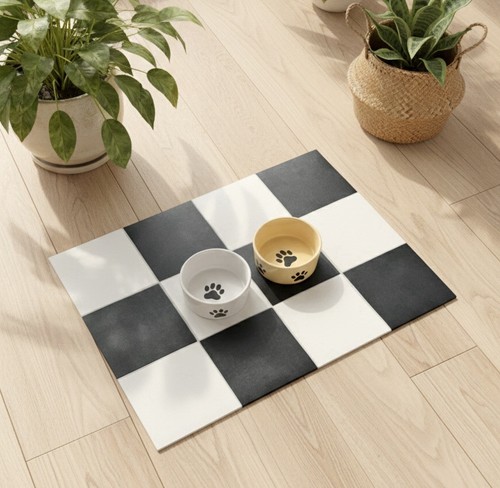 Checkerboard pet feeding - checkerboard,