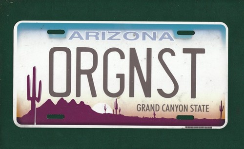 Orgnst arizona vanity plate - orgnst,