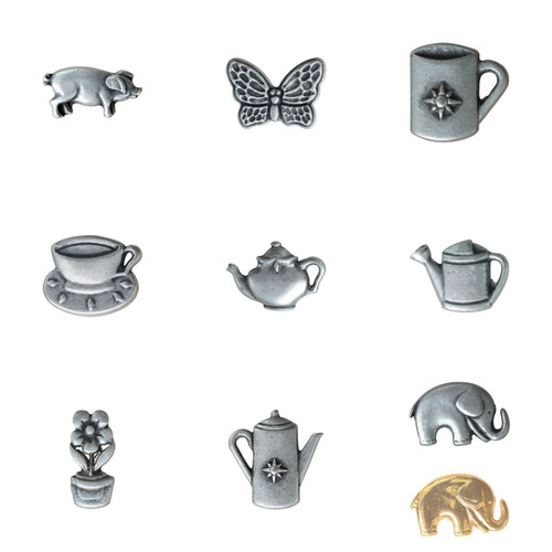 Metal character shank buttons - character,