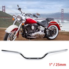 For Harley Softail Deluxe Bobber Custom 1" 25mm Tracker Drag Handlebar Chrome