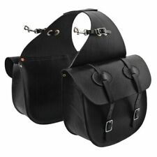 Black Genuine Leather Western Horse Saddle Bag.