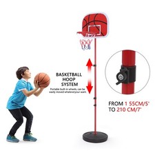 200cm High Free Adjustable Standing Basketball Hoop Net Backboard Stand Set